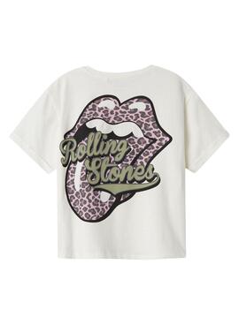 Maillot Name It Rolling Stones blanc pour fille