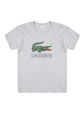 T-Shirt Lacoste Croc Gris Pour Enfante