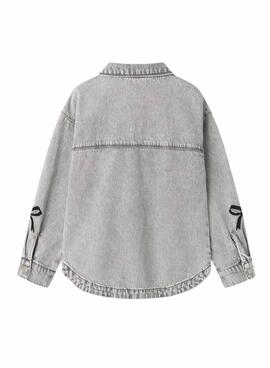 Chemise surdimensionnée Name It Gloria en denim gris pour fille