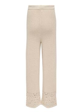 Pantalons en tricot beige Only Meryl pour fille