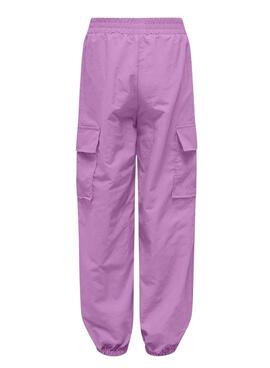 Pantalon cargo malva Only Kogecho pour fille.