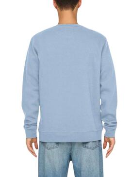 Sweat à capuche Only and Sons Dawson bleu pour homme