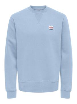 Sweat à capuche Only and Sons Dawson bleu pour homme