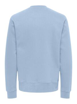 Sweat à capuche Only and Sons Dawson bleu pour homme