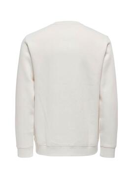 Sweatshirt Only and Sons Dawson beige pour homme