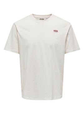 T-shirt Only and Sons Dawson beige pour homme