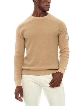 Pull Calvin Klein Jeans Easy beige pour homme
