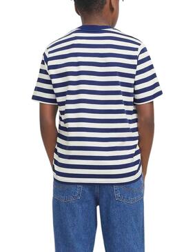 T-shirt Jack and Jones Vesterbro bleu et blanc