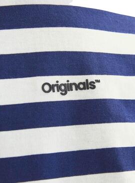 T-shirt Jack and Jones Vesterbro bleu et blanc