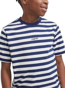 T-shirt Jack and Jones Vesterbro bleu et blanc
