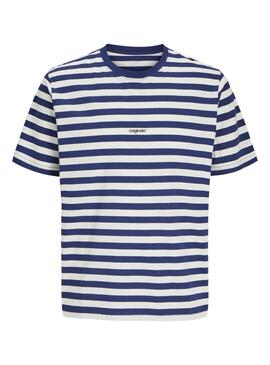 T-shirt Jack and Jones Vesterbro bleu et blanc