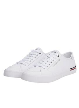 Chaussures Tommy Hilfiger Core Corporate blanches pour hommes