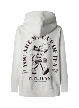 Sweatshirt Pepe Jeans Raylin blanc pour femme