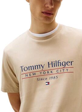 T-shirt Tommy Hilfiger Stack beige pour homme