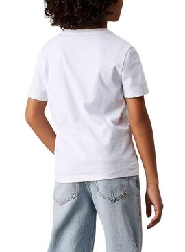 T-shirt Calvin Klein Jeans Label blanc pour enfant