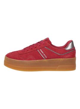 Chaussures Tommy Jeans Greemwich Platform rouge pour femme