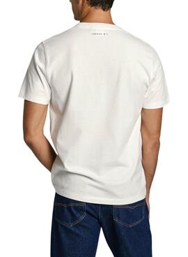 T-shirt Pepe Jeans Dale blanc cassé pour homme