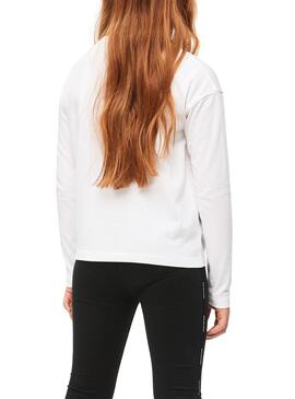 T-Shirt Calvin Klein Triple Logo Blanc Pour Fille
