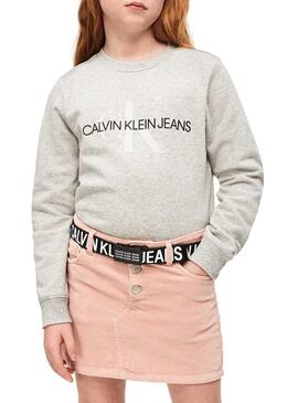 Sweat Calvin Klein Jeans Jumpsuitgram Gris Fille