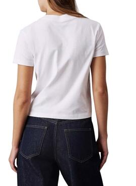 T-shirt Calvin Klein Jeans Script blanc pour femme