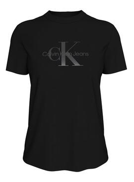 T-shirt Calvin Klein Jeans Monologue Glossy noir pour femme