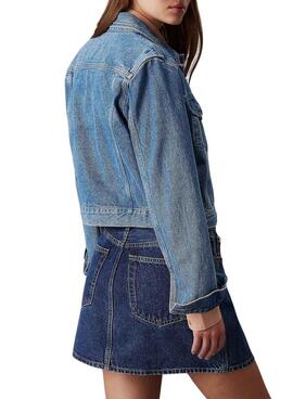 Veste en jean Calvin Klein Jeans Cropped des années 90 pour femme