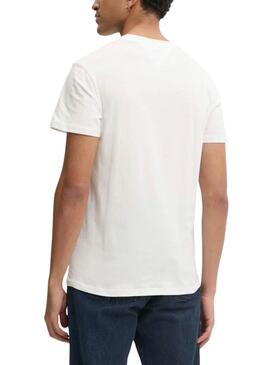 T-shirt Tommy Jeans Linear Chest beige pour homme