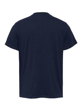 T-shirt Tommy Jeans Linear Chest bleu marine pour homme