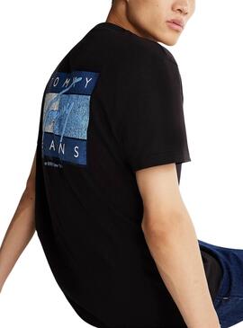 T-shirt Tommy Jeans Flag noir pour homme