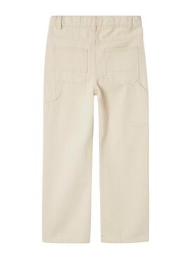 Pantalon en jean Name It Ryan beige pour enfant.