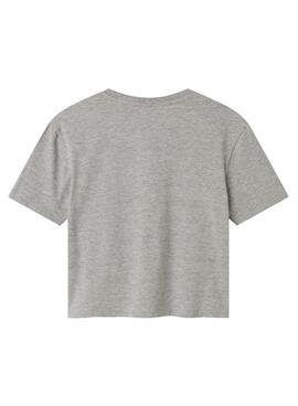 T-shirt Name It Jikki léopard gris pour fille