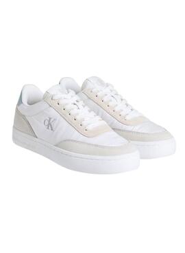 Sneakers Calvin Klein Cupsole Mix blanc pour femme.