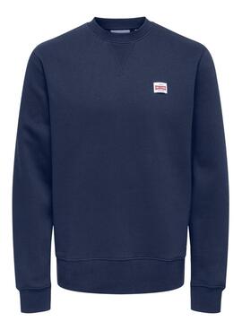 Sweat à capuche Only and Sons Dawson marine pour homme