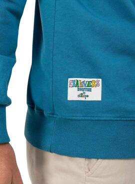 Sudadera El Pulpo bleu saphir pour homme.