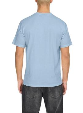 T-shirt Only and Sons Dawson bleue pour homme