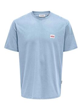 T-shirt Only and Sons Dawson bleue pour homme