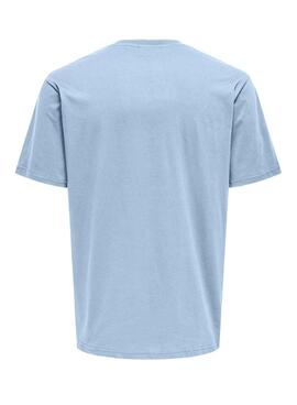 T-shirt Only and Sons Dawson bleue pour homme