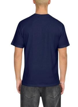 T-shirt Only and Sons Dawson marine pour homme.