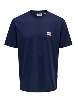 T-shirt Only and Sons Dawson marine pour homme.