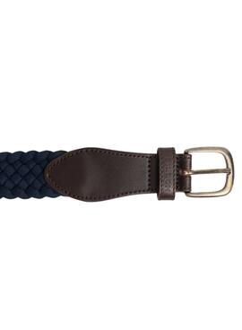 Ceinture tressée bleue et marron pour homme de Silbon