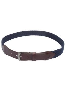 Ceinture tressée bleue et marron pour homme de Silbon