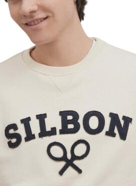 Sweatshirt Silbon Raqueta beige pour homme