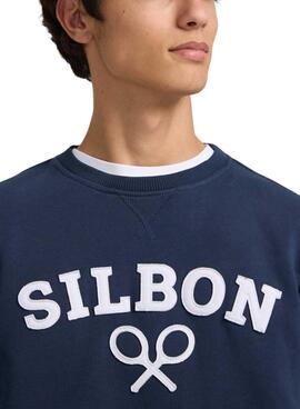 Sweatshirt Silbon Raqueta bleu marine pour homme