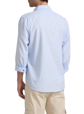 T-shirt Silbon Oxford bleue pour homme