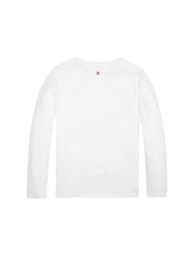 T-Shirt Tommy Hilfiger Essential Logo Blanc Fille