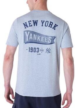 T-shirt New Era Yankees gris pour homme.