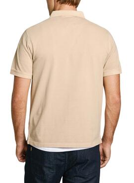 Polo Pepe Jeans New Oliver beige pour homme