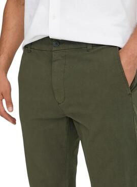 Pantalon Only and Sons Free vert pour homme