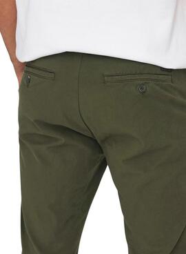 Pantalon Only and Sons Free vert pour homme