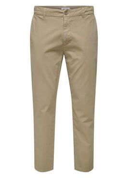 Pantalon Only and Sons Free beige pour homme